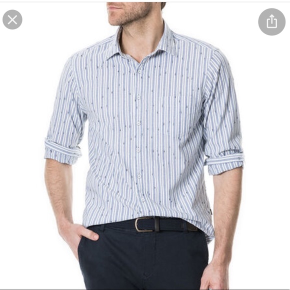 NWT RODD & GUNN Webber Shirt Long Sleeve Woven in Italy Size XS
